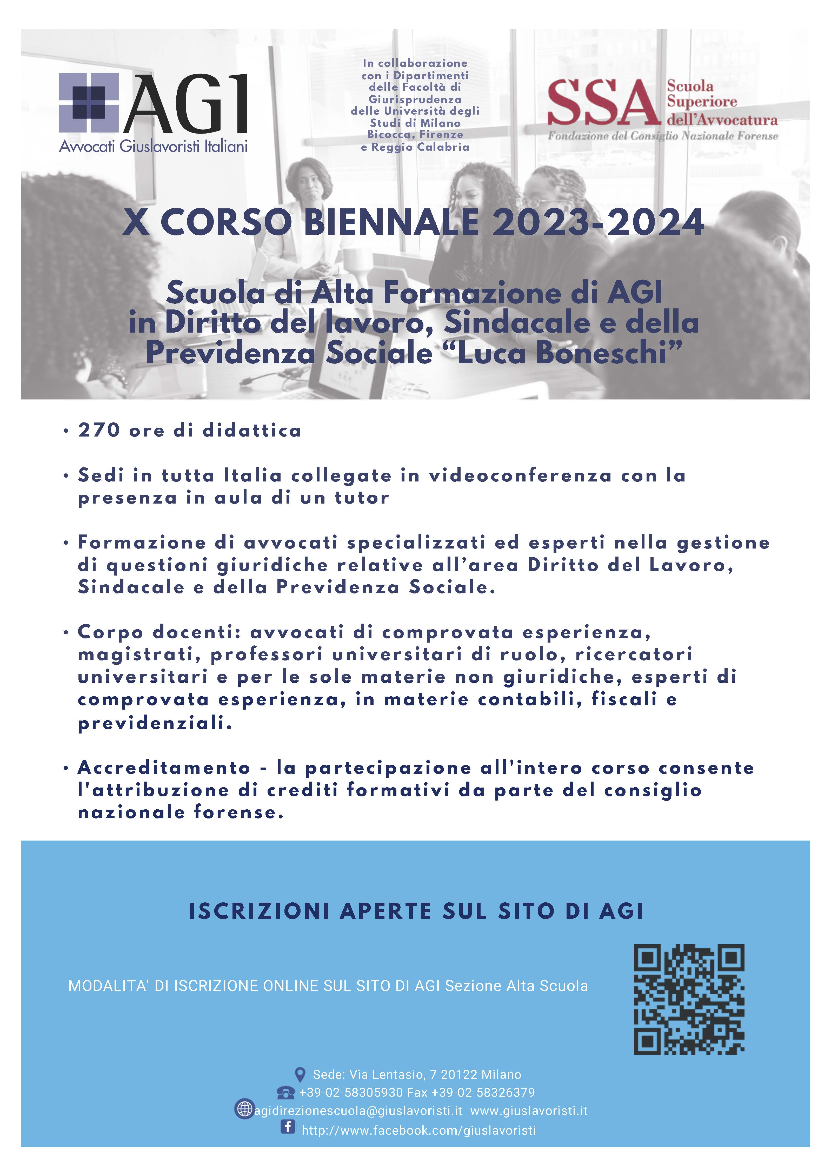 SCUOLA DI ALTA FORMAZIONE X BIENNIO 2023-2024 - ISCRIZIONI PROROGATE 